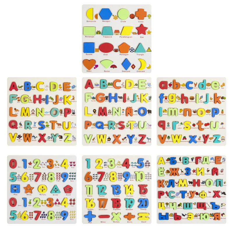 Children'S Early Education Educational English Uppercase And Lowercase Alphanumeric Shape Matching Puzzle Puzzle Wooden Toy - Image 5